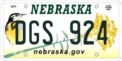NE license plate DGS924