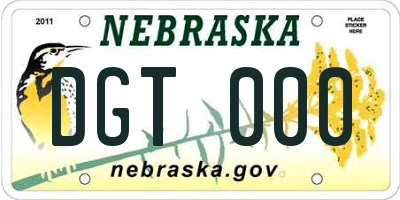 NE license plate DGT000