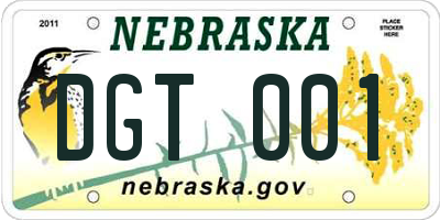 NE license plate DGT001