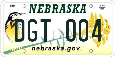 NE license plate DGT004