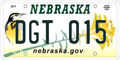 NE license plate DGT015