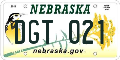 NE license plate DGT021