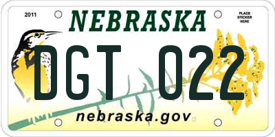 NE license plate DGT022
