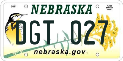 NE license plate DGT027