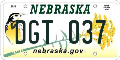 NE license plate DGT037