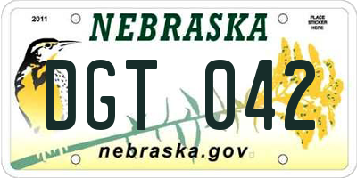 NE license plate DGT042