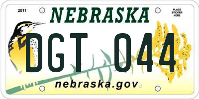 NE license plate DGT044