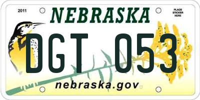 NE license plate DGT053