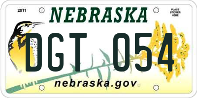 NE license plate DGT054