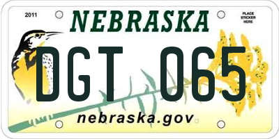 NE license plate DGT065