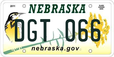 NE license plate DGT066