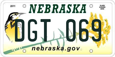 NE license plate DGT069