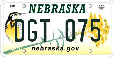 NE license plate DGT075