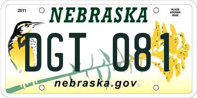 NE license plate DGT081