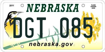 NE license plate DGT085