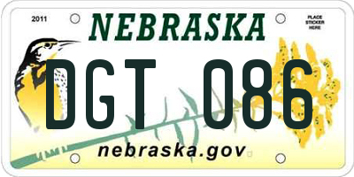 NE license plate DGT086