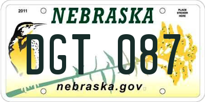 NE license plate DGT087