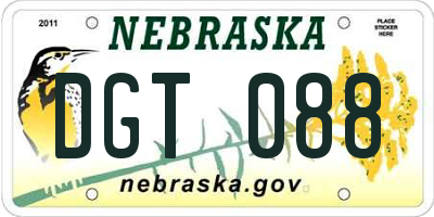 NE license plate DGT088