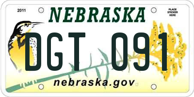 NE license plate DGT091