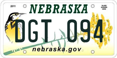 NE license plate DGT094