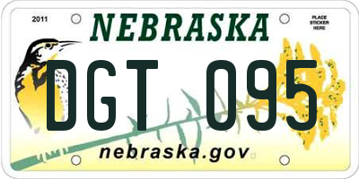 NE license plate DGT095