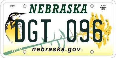 NE license plate DGT096