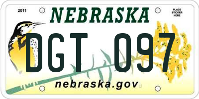 NE license plate DGT097