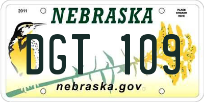 NE license plate DGT109