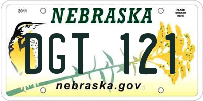 NE license plate DGT121