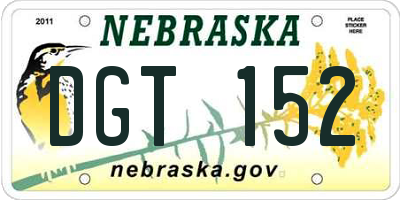 NE license plate DGT152
