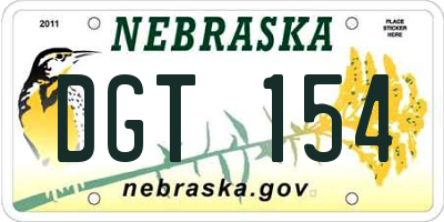 NE license plate DGT154