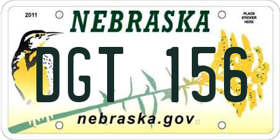 NE license plate DGT156