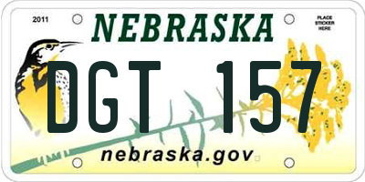 NE license plate DGT157
