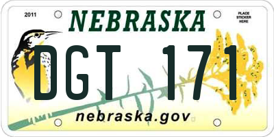 NE license plate DGT171