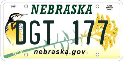 NE license plate DGT177