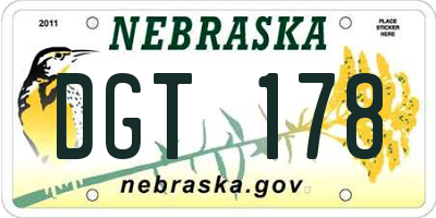 NE license plate DGT178