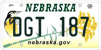 NE license plate DGT187