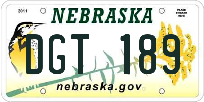 NE license plate DGT189