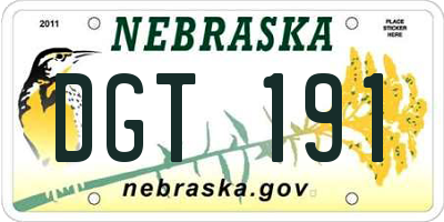 NE license plate DGT191