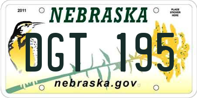 NE license plate DGT195