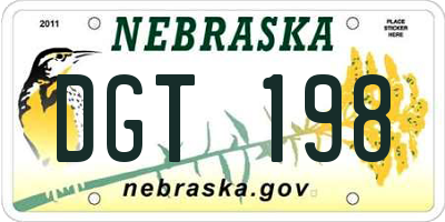 NE license plate DGT198