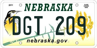 NE license plate DGT209