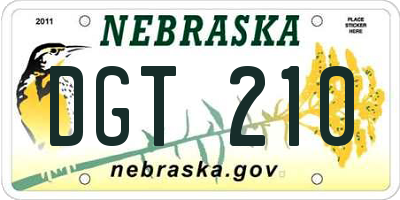 NE license plate DGT210