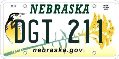 NE license plate DGT211
