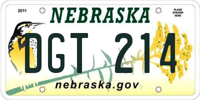 NE license plate DGT214