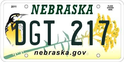 NE license plate DGT217