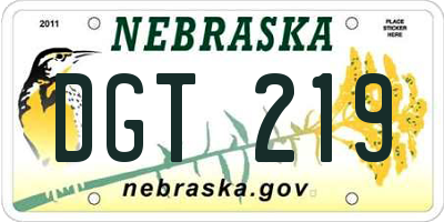 NE license plate DGT219