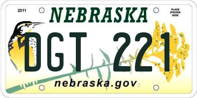NE license plate DGT221