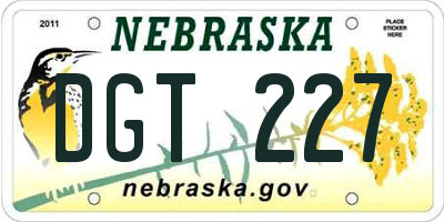 NE license plate DGT227