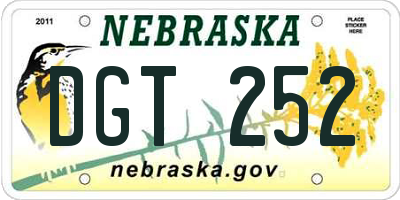 NE license plate DGT252